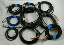 STAGG, BELDEN, HOSA MICROPHONE CABLE, LOT OF 9