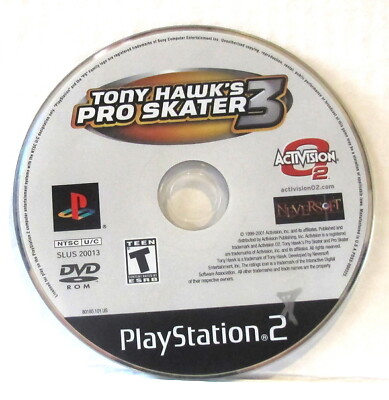 PS2 Tony Hawk's Pro Skater 3 (Sony Playstation 2, 2001) Disc Only READ