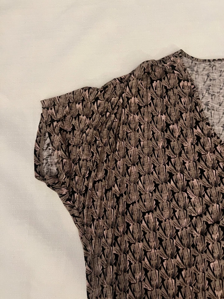 Mossimo Топ женщин 2XL собранными в Рюш стороне Flowy блузка вискоза смесь V шеи рубашка - Изображение 3 из 4