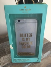NIB Kate Spade Clear Liquid Glitter Cell Phone Case IPhone 6 6s Gold Sand