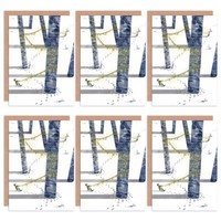 Christmas Cards X6 Tree Lights Pretty Watercolour Set Xmas Cards XMPACK007_CP