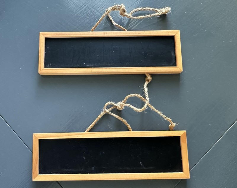 POTTERY BARN KIDS Chalkboard Hanging Basket Signs Labels, Pair