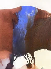 Abstract Mixed Media Ink Watercolor Painting on 9 X 12” Paper Contemporary