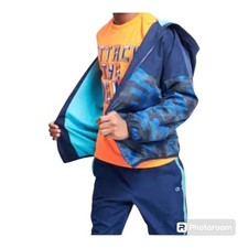 GAP Boys GapFit Camo Windbreaker Jacket Hoodie XXL Elysian Blue