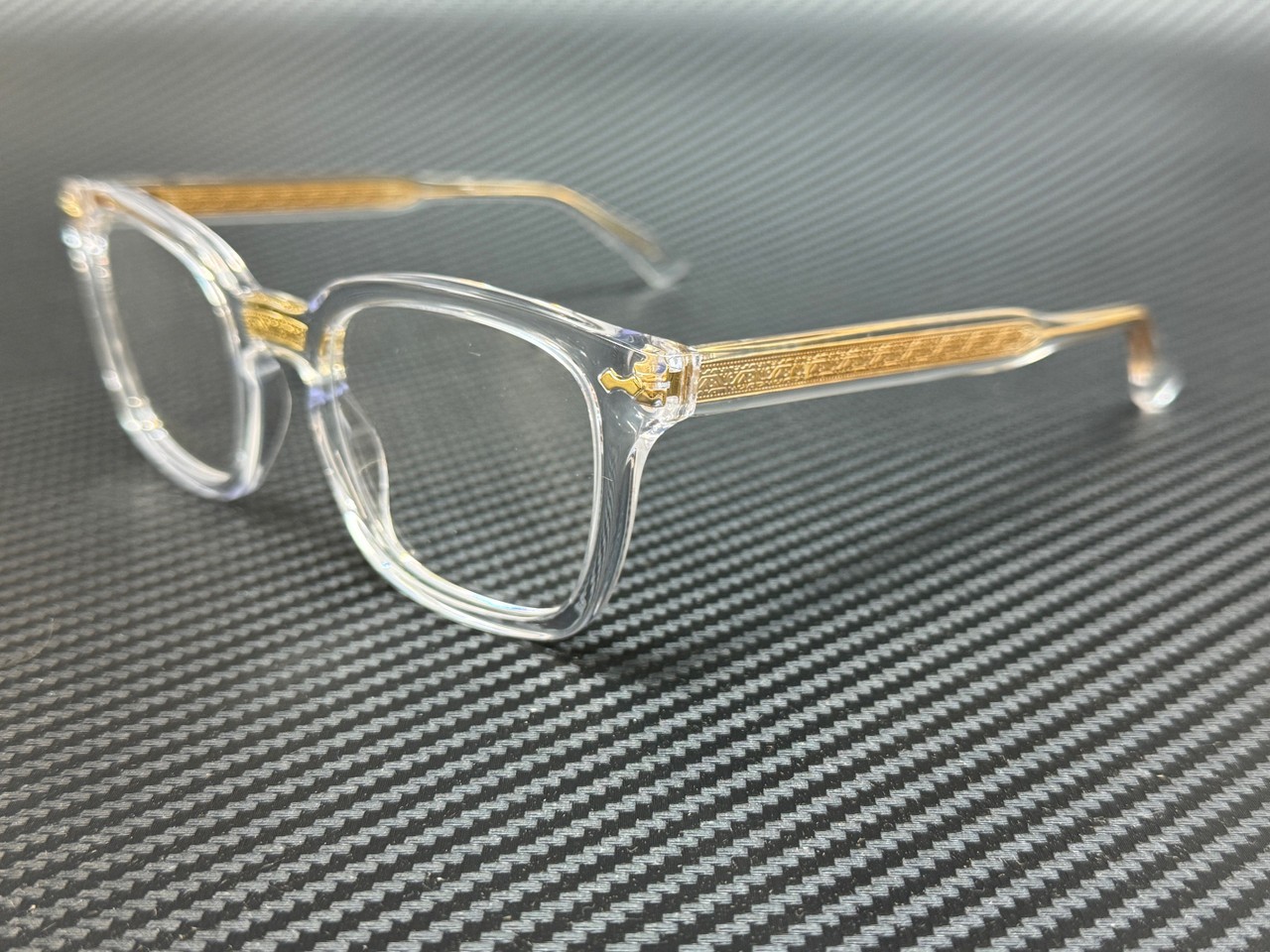 GUCCI GG0184O 011 Crystal Transparent Unisex 50 mm Small Eyeglasses