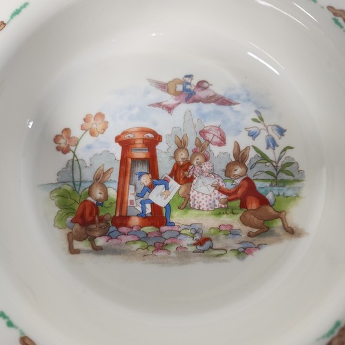 Royal Doulton Bunnykins ciotola asilo conigli posta lettere scena cassetta postale 1936 - Foto 2 di 3