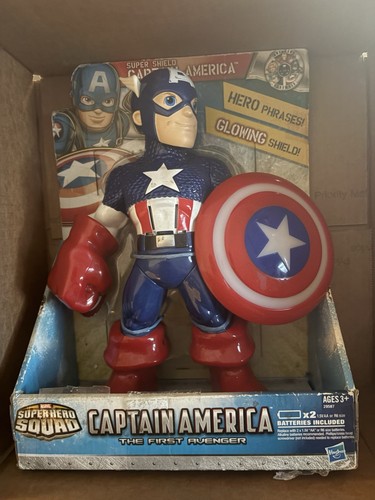 Marvel SuperHero Squad Super Shield Captain America w/ Phrases & Glow NEW WORKS - Picture 1 of 1