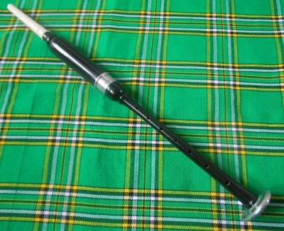 Great Highland Bagpipes Practice Chanter Rosewood Black Silver Mounts+ 2 x Reeds