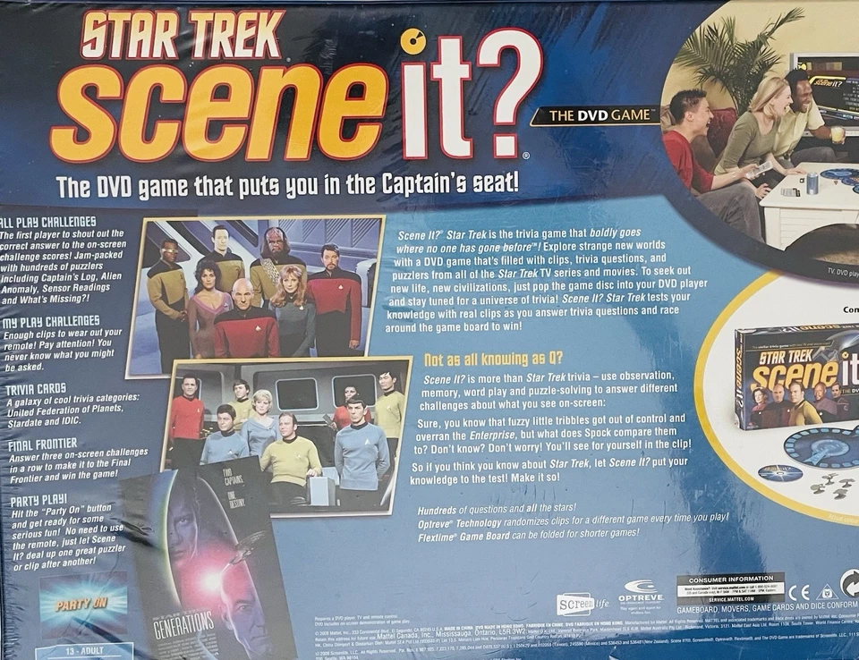 Star Trek Scene It DVD Board Game 2008 Mattel Factory Sealed Movie Trivia Gift - Image 3 of 4