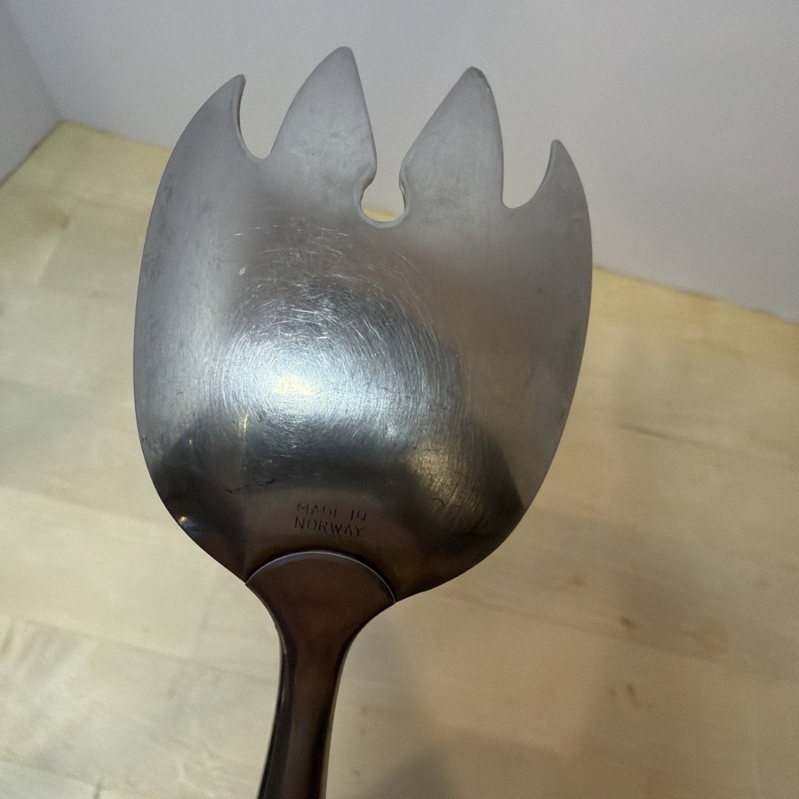 Vintage MCM Dansk Fork Salad Server Wood Handle Made In Norway