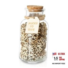 Gift Jar 9 OZ - 200PCS Wooden Cutout Letter Fu c k Jar for Beige