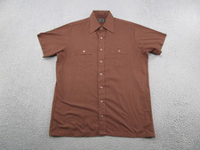 Vintage JC Penney Long Sleeve Shirt 16-16.5 Brown No Iron 70s 80s Retro Disco