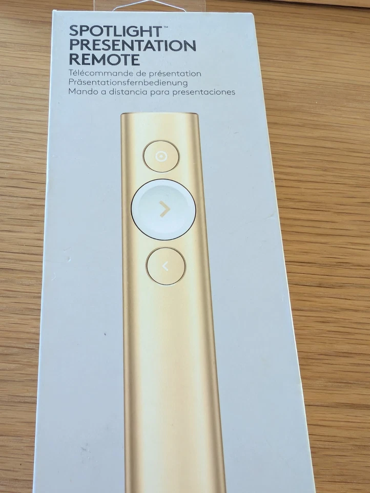 Logitech Spotlight Wireless Presentation Remote 2.4 GHz or Bluetooth - Gold - Image 2 of 2