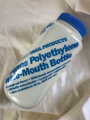 Vintage NOS 1988 Nalgene Trail Products 32oz Wide Mouth Bottle HDPE blue + clear