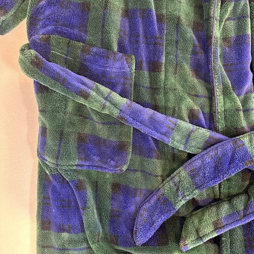 Polo Ralph Lauren Robe Men's S/M Tartan Microfiber Blackwatch Plaid Big Pony - Picture 8 of 9