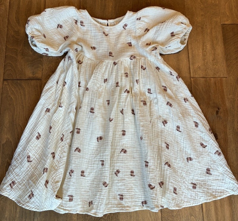 Rylee And Cru Girls Dress 8-9 Years Marley Boots Cream Short Sleeve