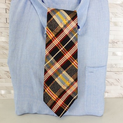 Blue Yellow Neck Tie Plaid Colorful Tartan Bright Bold Classic Nova MAUL RUCK