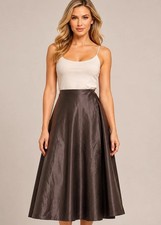Ralph Lauren Black 100 Silk Skirt A-line Whimsygoth Luxury Classic Elegant Sz 2