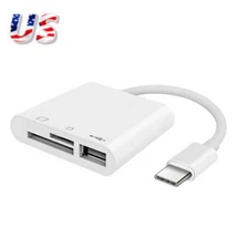 3-Port USB Type C to Card Reader Adapter SD Card Reader For MacBook Pro Laptop q