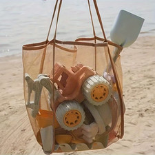 Extra Large Mesh Beach Tote Bag Foldable Reusable Storage Bag With Handles
