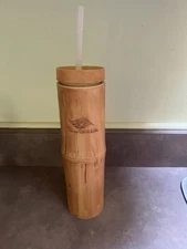 Disney Wish Cruise Lines Bamboo Luau Tiki Drink Sipper Cup with Straw