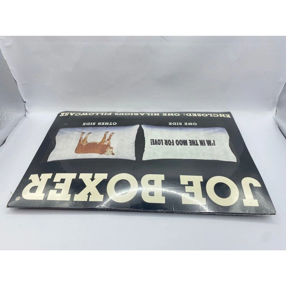 JOE BOXER Vintage Pillow Case Funny UNOPENED sealed 90s Moo For Love! - Image 3 of 4