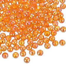 100 Pcs 8 mm Acrylic Round Beads AB Colors Clear Beads with Hole, Orange