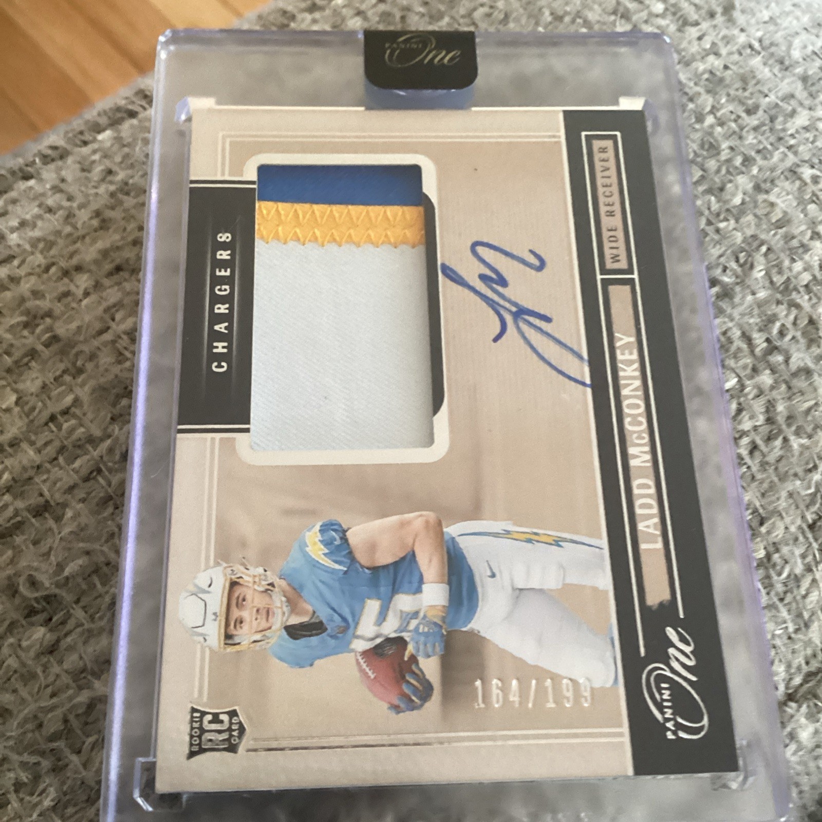 2024 Panini One Ladd McConkey #9 Rookie Patch Auto 12/199