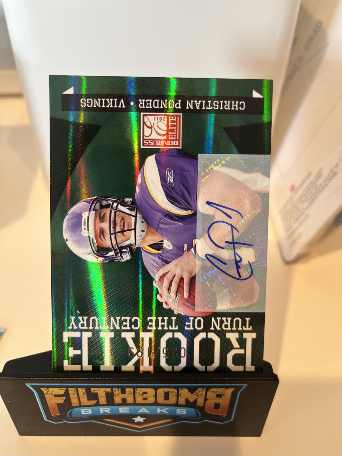2011 Donruss - Rookie Christian Ponder #119 Turn of the Century Signatures AU RC