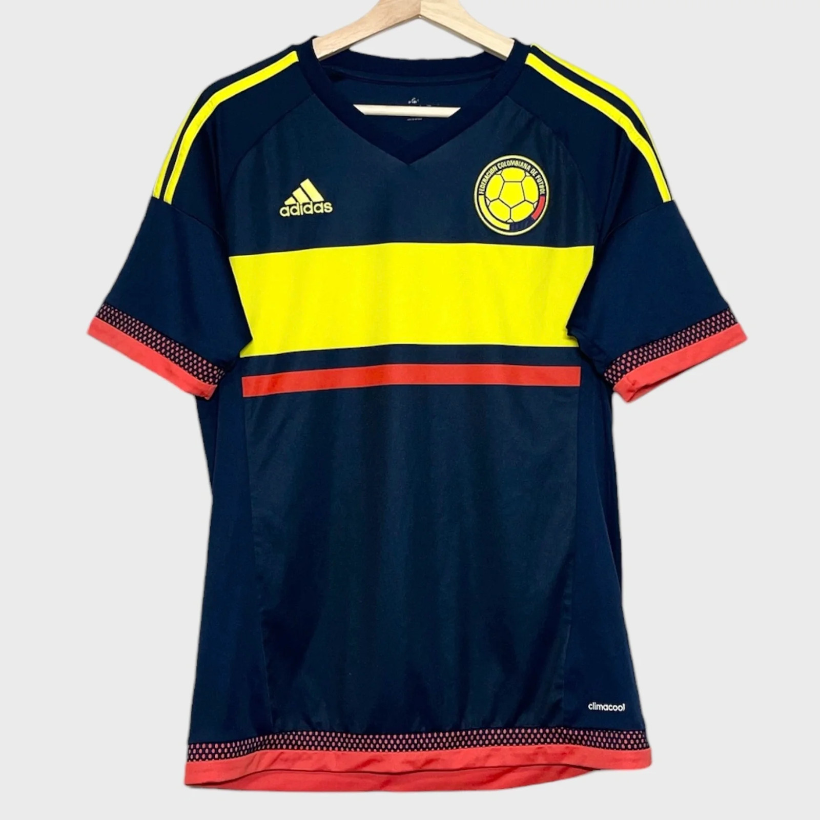 Vtg adidas Colombia 2015/16 Navy Blue Away Soccer Football Jersey Shirt Medium M