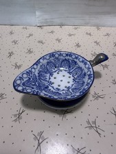 Bombay Blue White & Silver Porcelain Tea Stra...