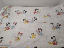 Vintage 1984 Disney Baby Blanket Dundee Mickey Minnie Dumbo Donald Pluto Cotton