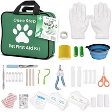 One Step Pet First Aid Kit | For Dogs, Cat, All Pets | Includes Over 80+ Items