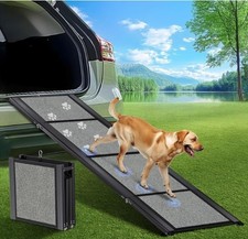 Large Dog Ramp 71"x20" with Anti-Slip Rug Surface for Trucks, SUV  Car