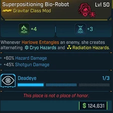 Borderlands 4 🌟 HARLOWE BIO-ROBOT 🌟 CLASS MOD 🌟 SHOTGUN DMG/HAZARD DMG 🌟