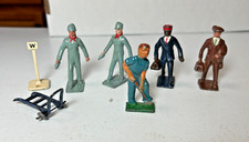 7 Pc Vintage Lincoln Logs Cast Metal O Gauge Figures Items Railroad Workers
