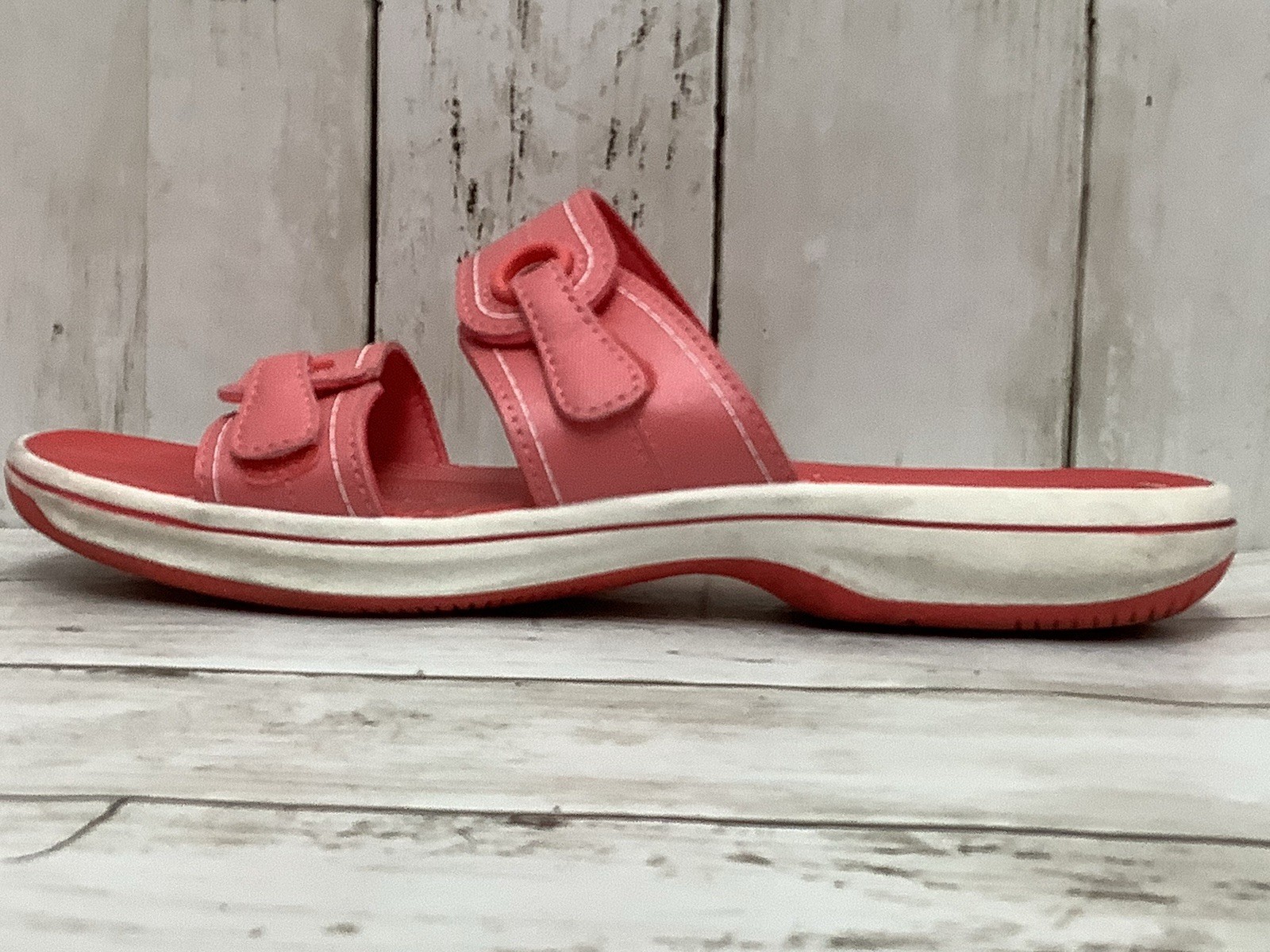 Clarks Cloudsteppers Women's Breeze Piper Slide Sandals, Bright Coral, Size 9