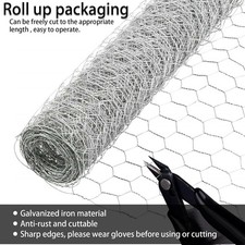 Galvanised Chicken Wire Mesh Fencing Netting Rabbit Hutch Garden Coop 16.00 per metre