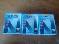 Lot of 3 Nicorette Regular Nicotine Stop Smoking Gum 4mg 170 Count 2027
