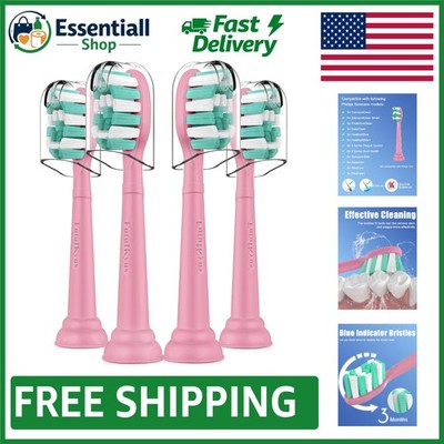 Gentle Cleaning Pink Toothbrush Replacement Heads for Philips Sonicare 4-Pack