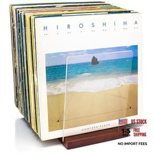 Premium Vinyl Record Storage - a Mid-Century Style Record Holder 60-70 LP Brown