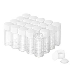 BKMAMLAB 10ml Clear Glass Vial 20pcs with white Screw cap and inner plug 20pc...