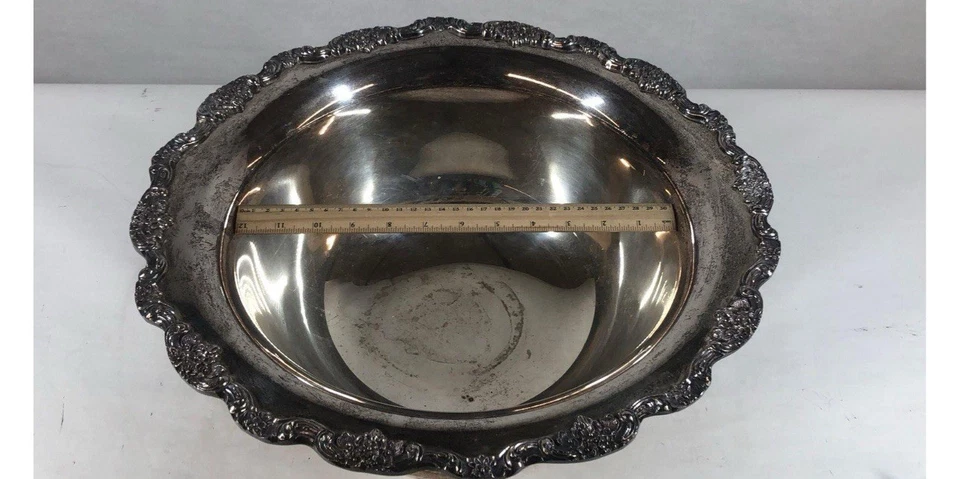 Juego de tazones perforadores grandes vintage de toalla 8 tazas plateadas GRANDES PESADOS Foto 3 de 4