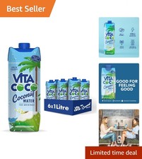 33.8 Fl Oz Coconut Water Six-Pack - Fat-Free, Gluten-Free, Hydrating Alternative