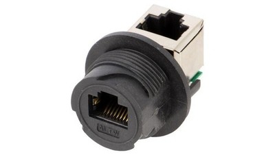 5907998706202 Łącznik, RJ45, cat 5e, PIN: 8, kątowy 90, ekranowany, na panel,skr