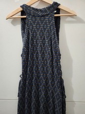 Free People Dress Womens S Blue Frankie Maxi Halter Lace Up Side Sleeveless Boho