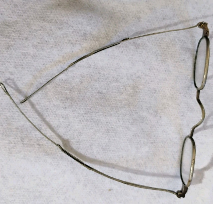 Antique Wire-rectangular Spectacles Sliding Templ… - image 13