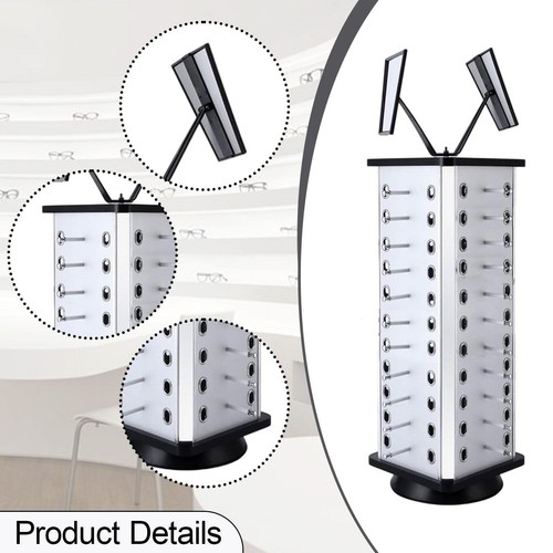 Glasses Display Stand Eyeglass Turning Stand Rotating High Capacity with Mirror - Picture 3 of 7