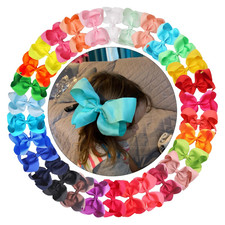 30Pcs 6 Inch Grosgrain Hair Bows for Girls Alligator Clip School Hair Accessorie