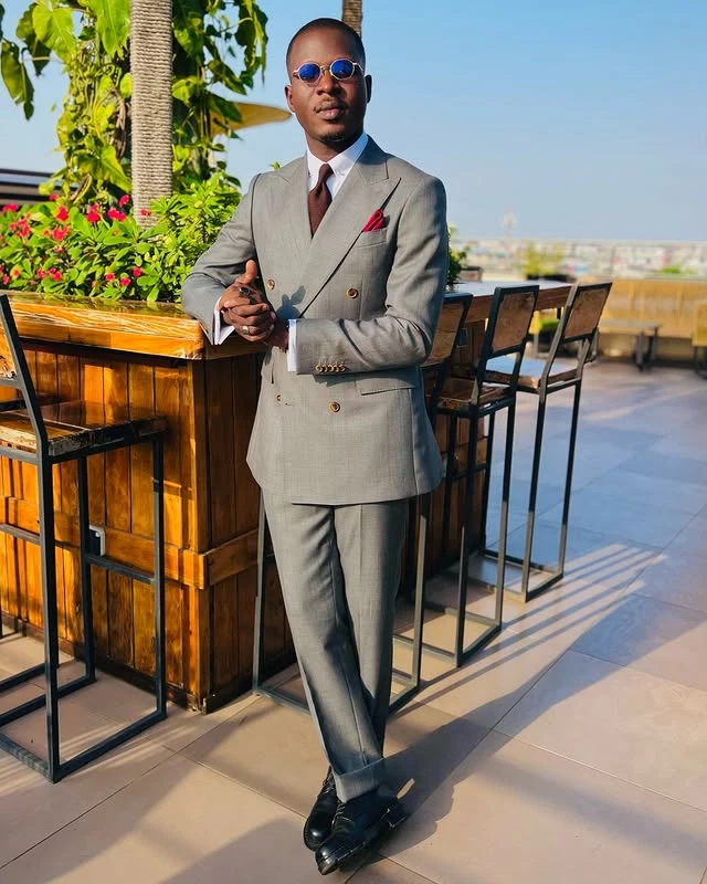 Trajes de verano para hombre Peak graduación esmoquin blazers pantalones 2 piezas trajes Foto 3 de 4